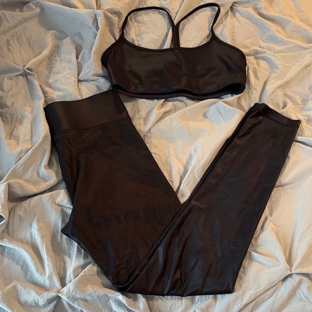 ALL ACCESS leggings Bra set Black Activewear EUC XS